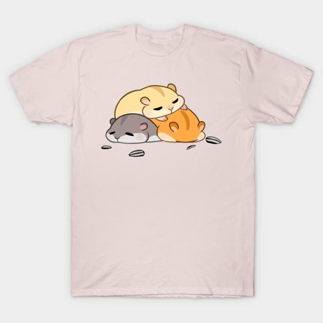 Snoozing Hamsters T-Shirt by StarSheepSweaters